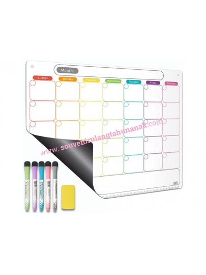 Kalender Catatan Belanja Tempelan Magnet Kulkas Custom